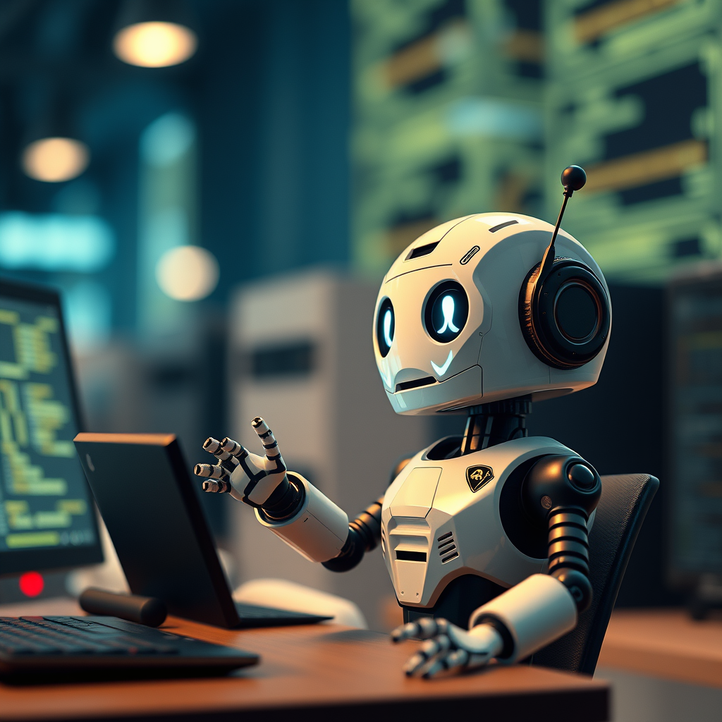 cute-robot-explaining-cybersecurity-in-an-it-themed-setting