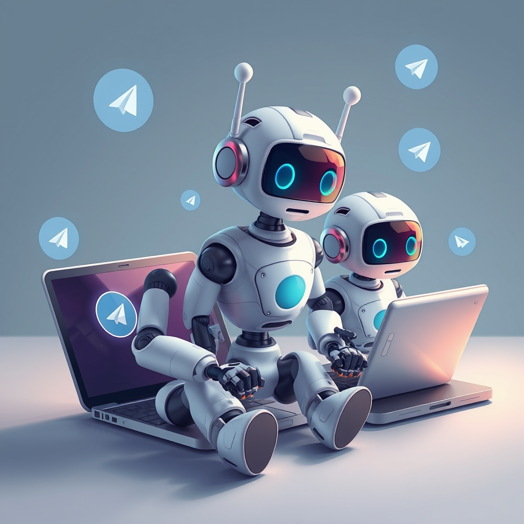 cute-robots-laptops-smartphones-telegram-icons-modern-it-style